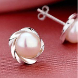 Pearl Earrings 925 Sterling Silver Stud Earrings